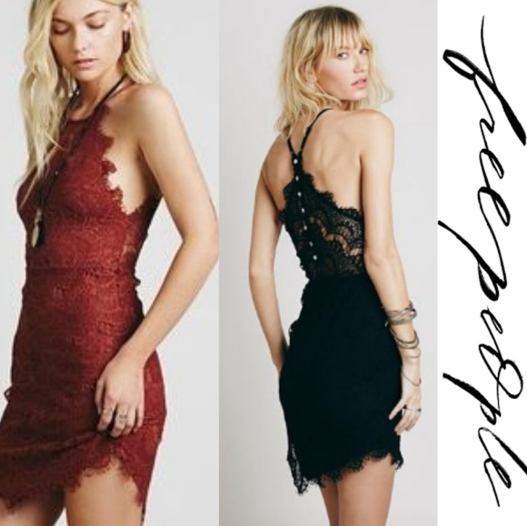 Free People BLACK She's Got It Slip Dress Small - Picture 1 of 5